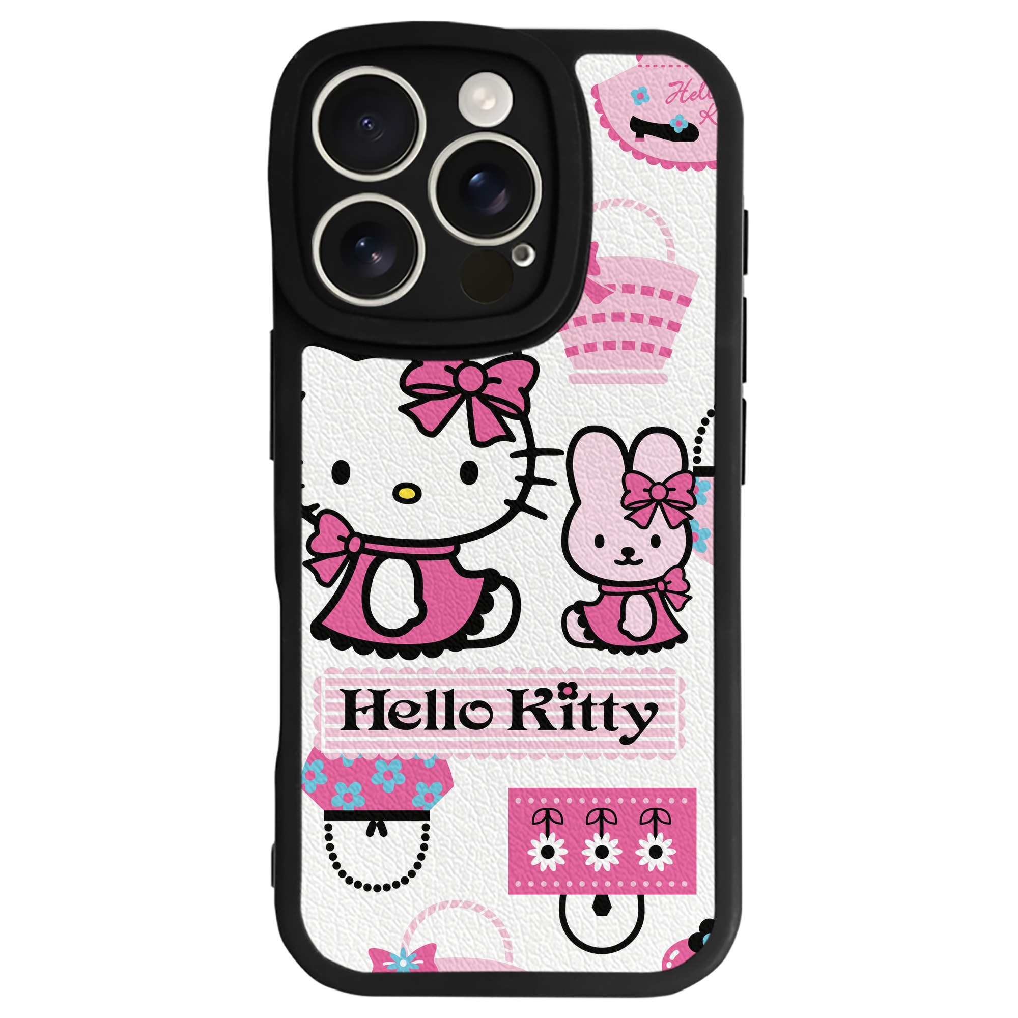 （画像用） Hello Kitty ハローキティ 【iPhone 16シリーズ対応】シリコンスマホケース（レザー調） 材質：シリコン